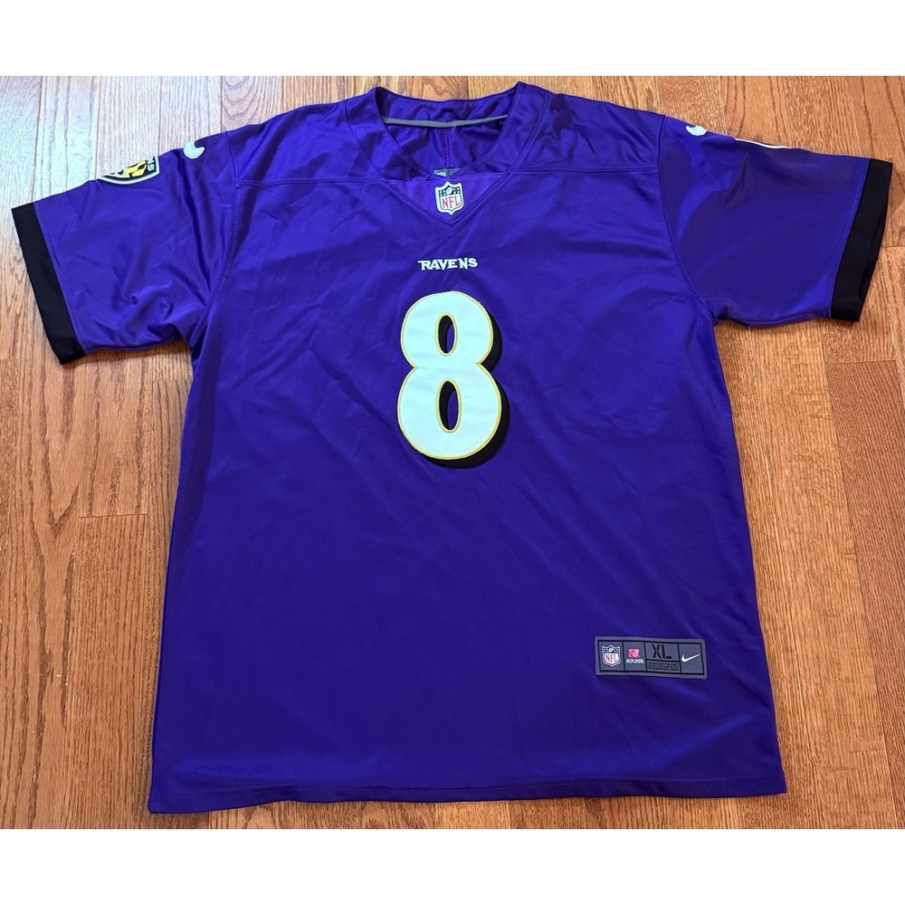 Nike Baltimore Ravens Lamar Jackson #8 Jersey Purple Men's Size XL On Field NFL